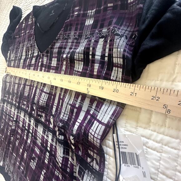 NWT Eric + Lani Girl Crush Long Sleeve Top Purple and Black Horse Print Medium - Picture 5 of 9